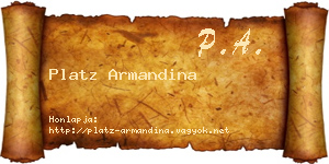 Platz Armandina névjegykártya